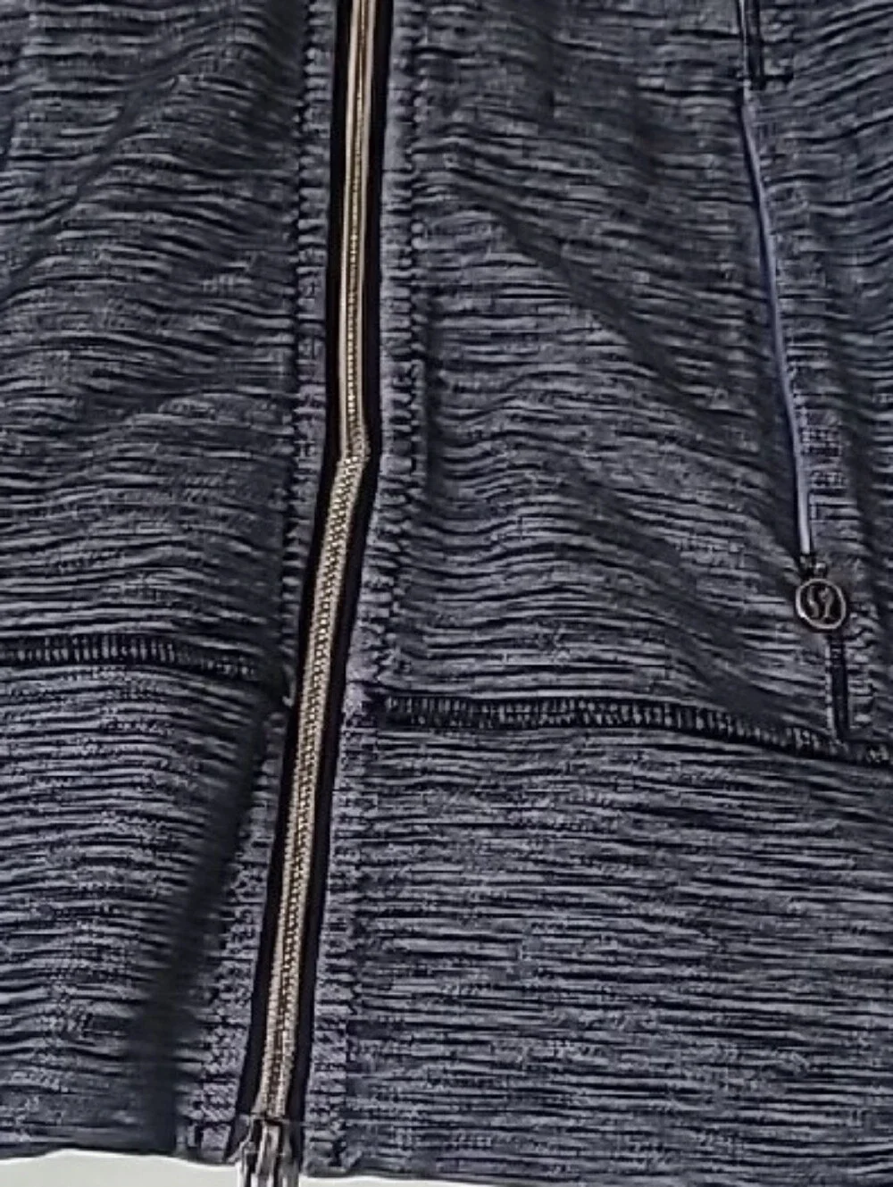 lululemon 💎athletica Heathered Slate Body with Black Sleeves Zip Jacket